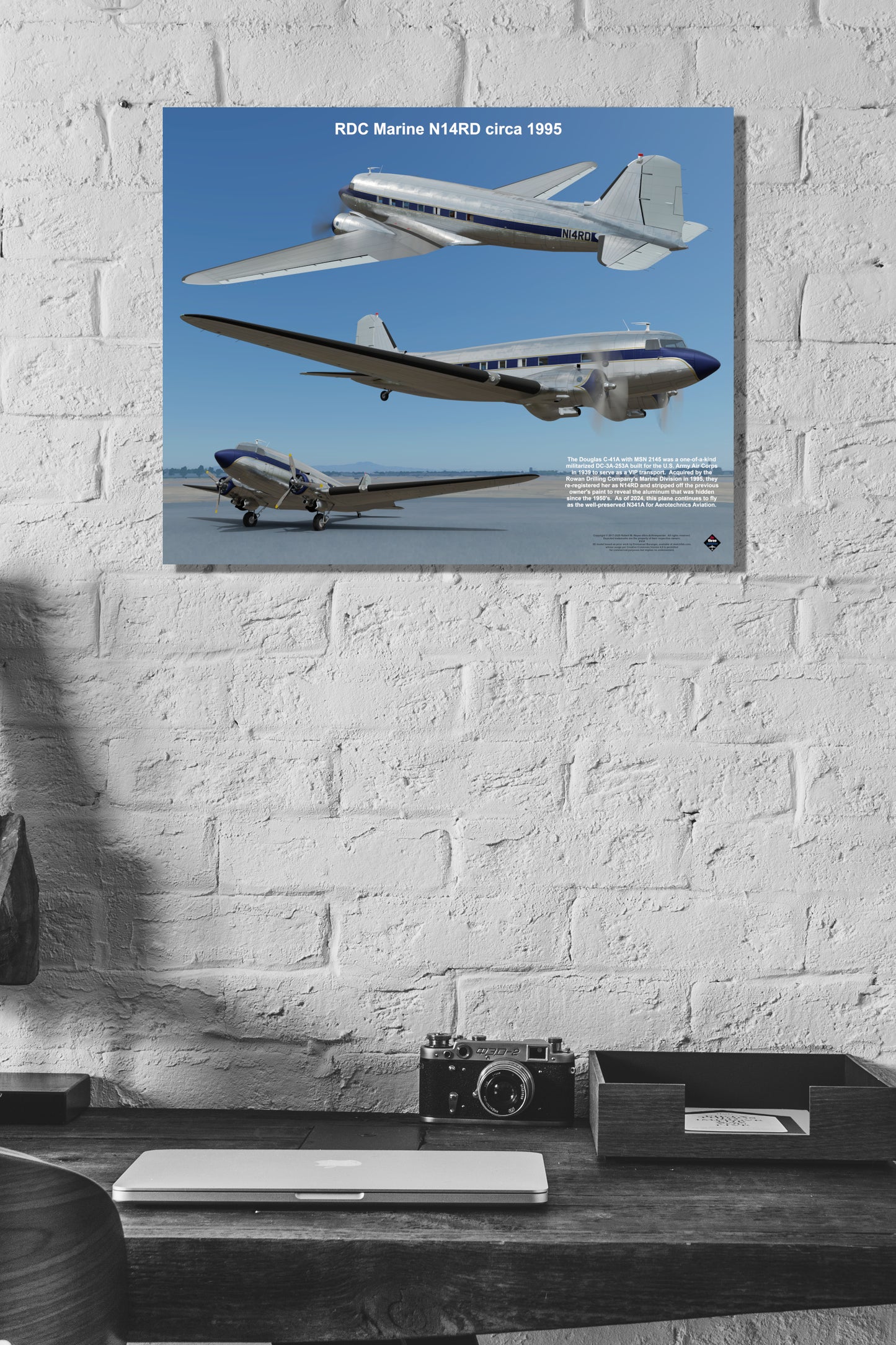 Design 1 (20" x 16") Douglas DC-3 2145 RDC Marine N14RD 1995