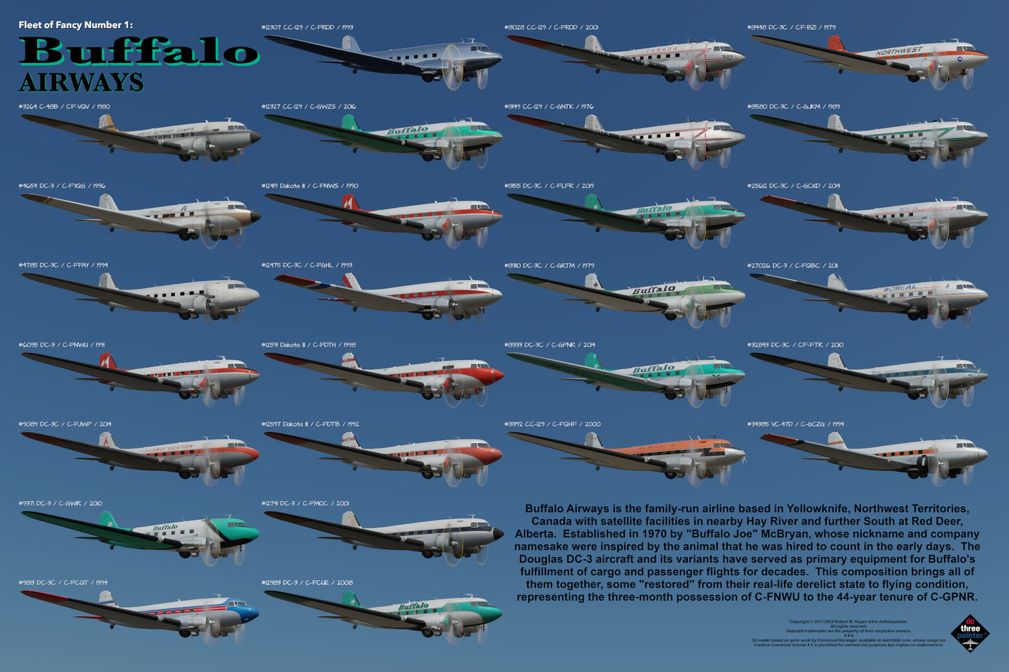 Design 4c (36" x 24") Fleet of Fancy Number 1: Buffalo Airways