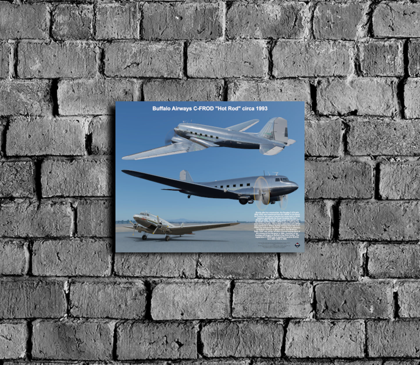 Design 1 (20" x 16") Douglas CC-129 12307 Buffalo Airways C-FROD "Hot Rod" 1993
