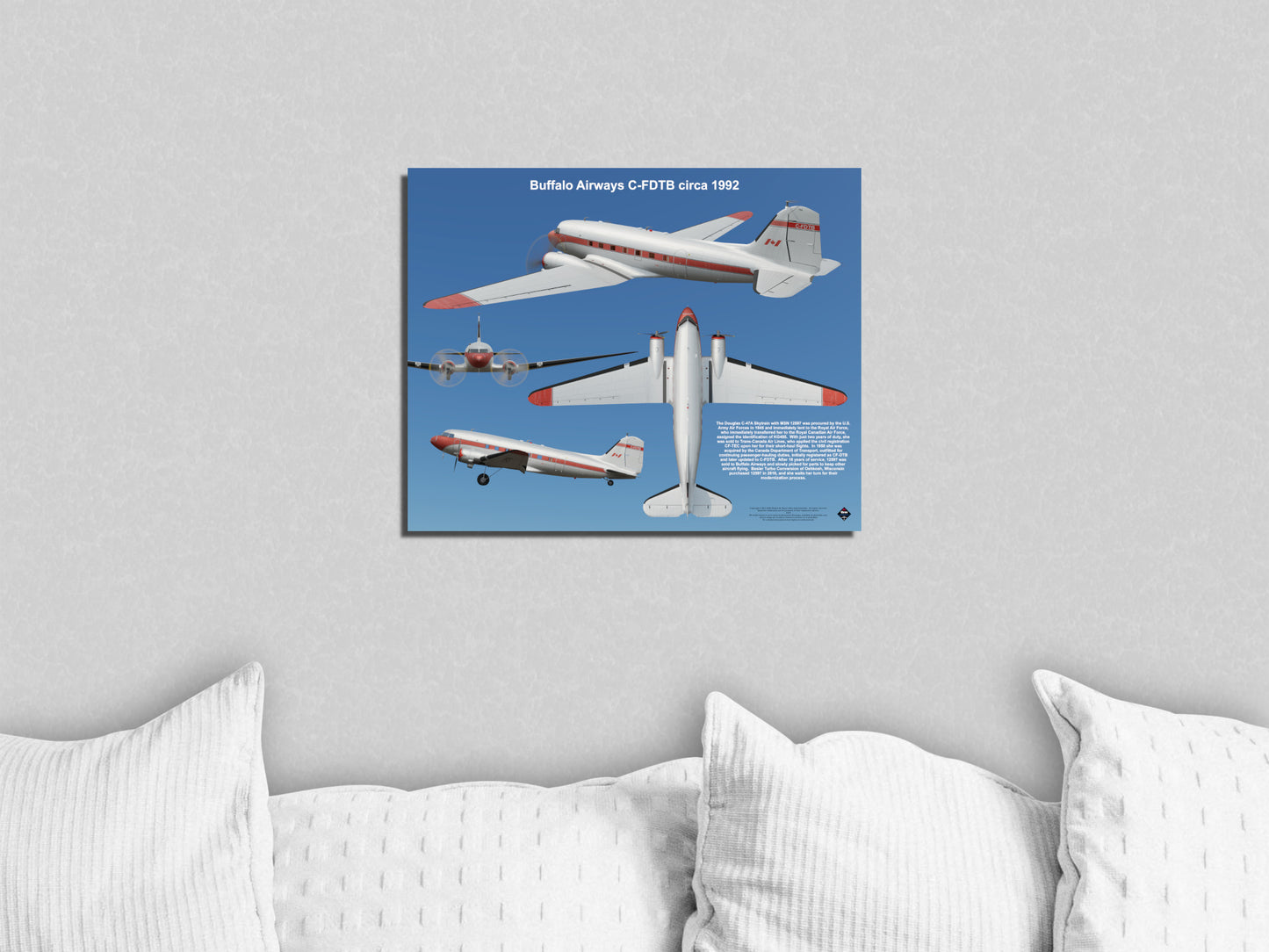 Design 2 (20" x 16") Douglas Dakota 12597 Buffalo Airways C-FDTB 1992
