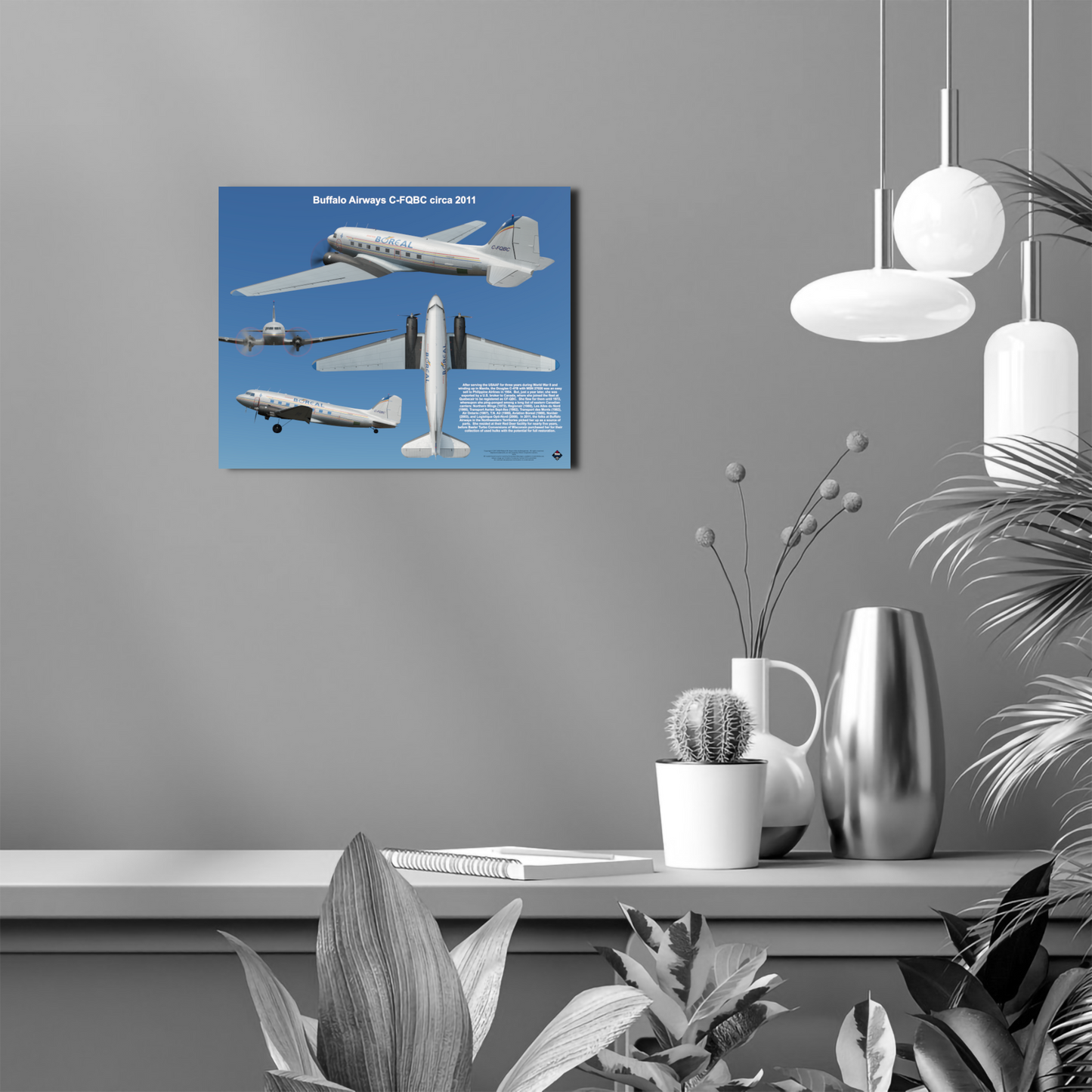 Design 2 (20" x 16") Douglas C-47 27026 Buffalo Airways C-FQBC 2011
