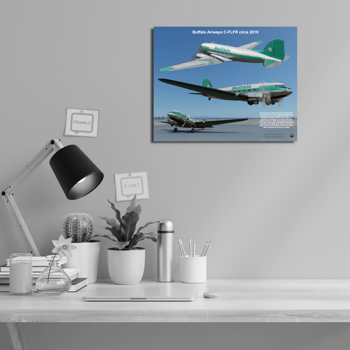 Design 1 (20" x 16") Douglas DC-3 13155 Buffalo Airways C-FLFR 2019