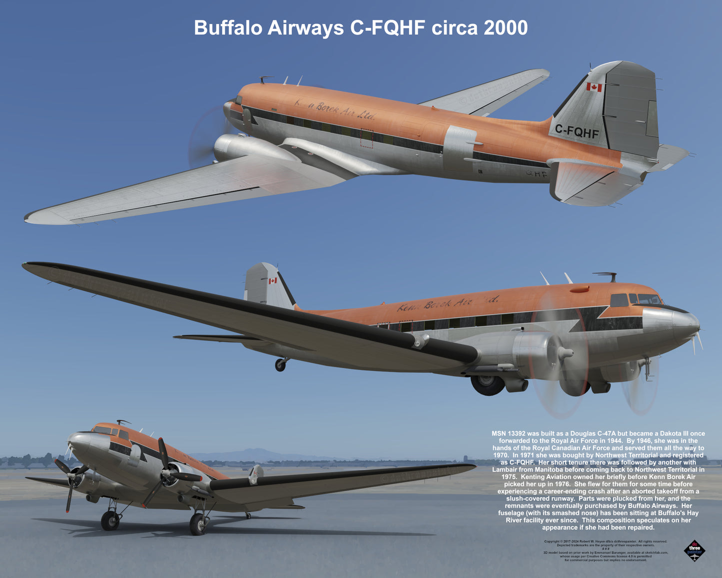 Design 1 (20" x 16") Fleet of Fancy Number 1: Buffalo Airways - Set of 27 Prints