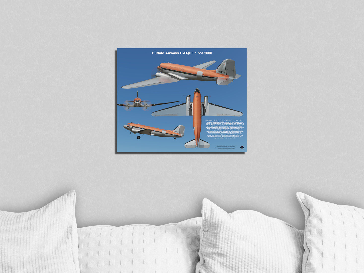 Design 2 (20" x 16") Douglas Dakota 13392 Buffalo Airways C-FQHF 2000