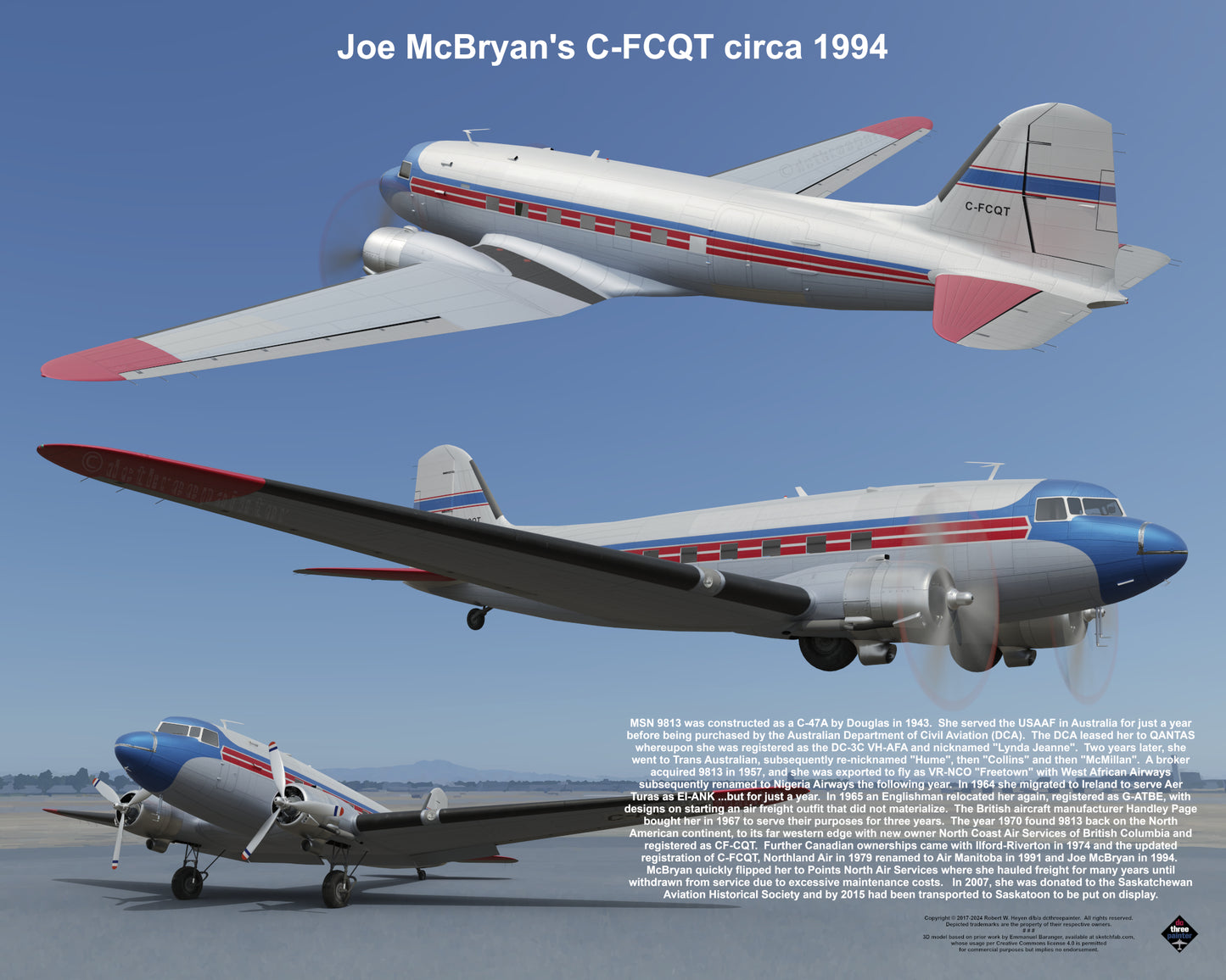 Design 1 (20" x 16") Fleet of Fancy Number 1: Buffalo Airways - Set of 27 Prints