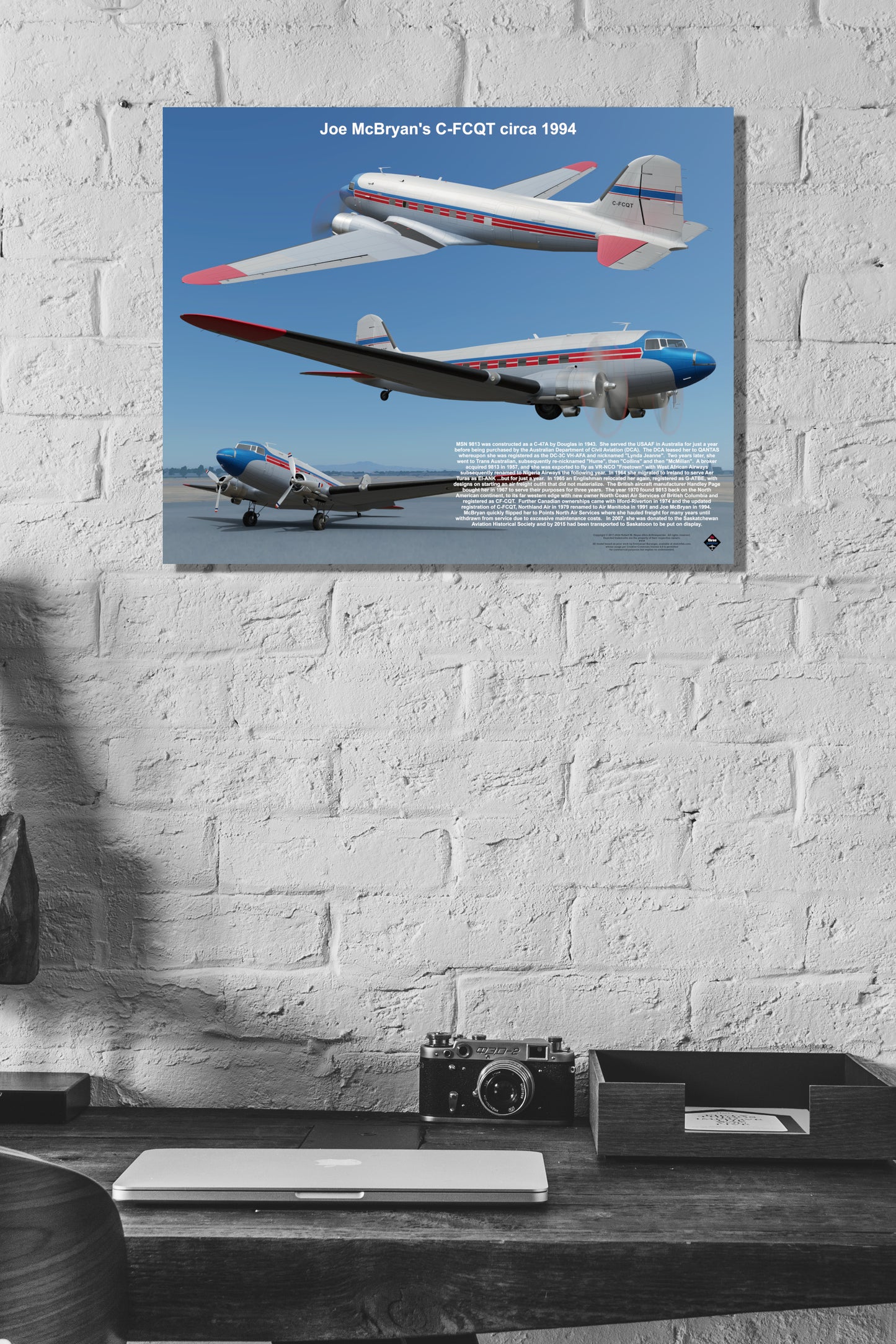 Design 1 (20" x 16") Douglas DC-3 9813 Joe McBryan C-FCQT 1994