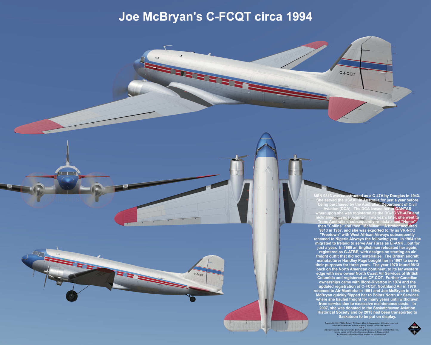 Design 2 (20" x 16") Fleet of Fancy Number 1: Buffalo Airways - Set of 27 Prints