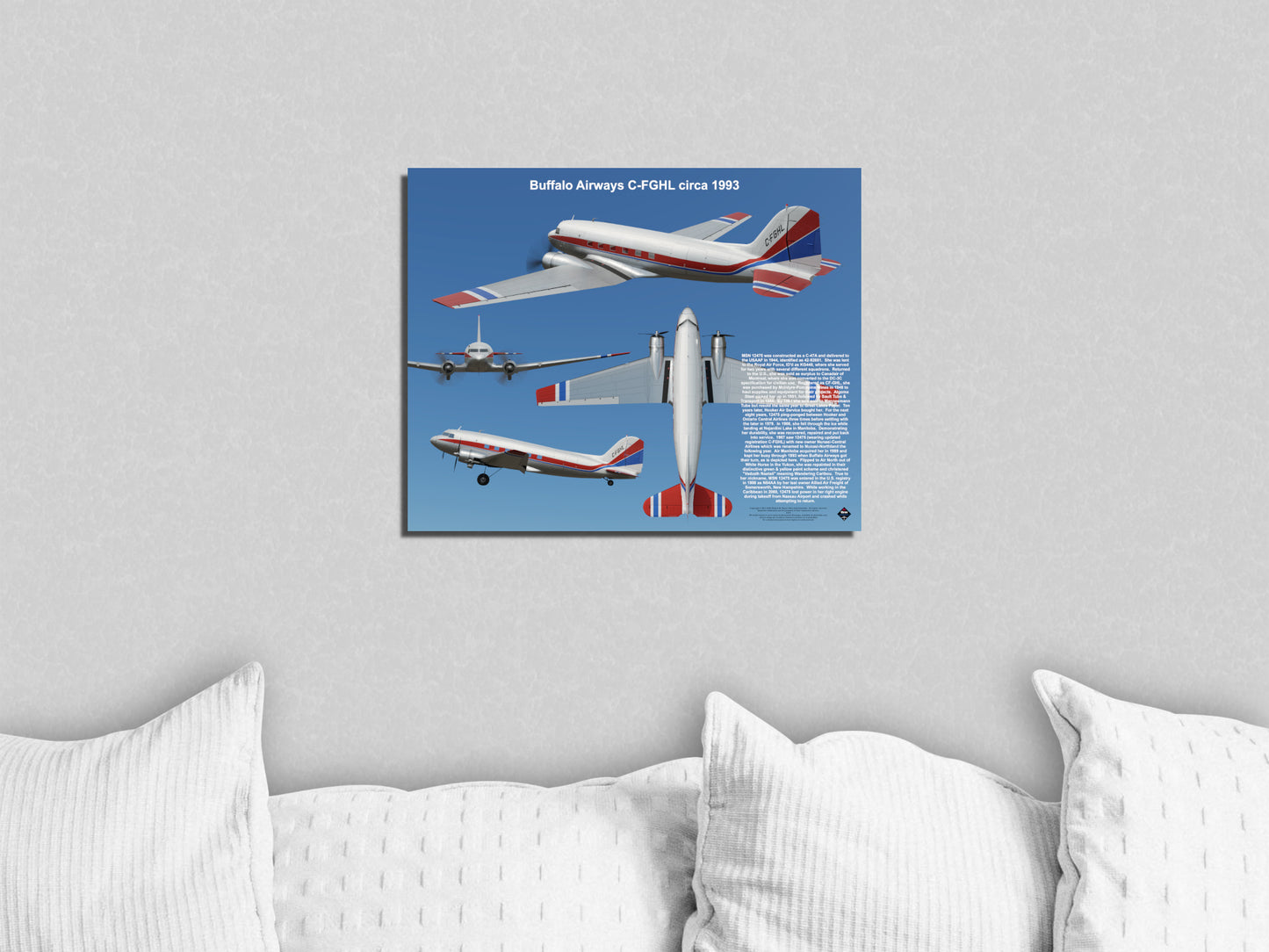 Design 2 (20" x 16") Douglas DC-3 12475 Buffalo Airways C-FGHL 1993
