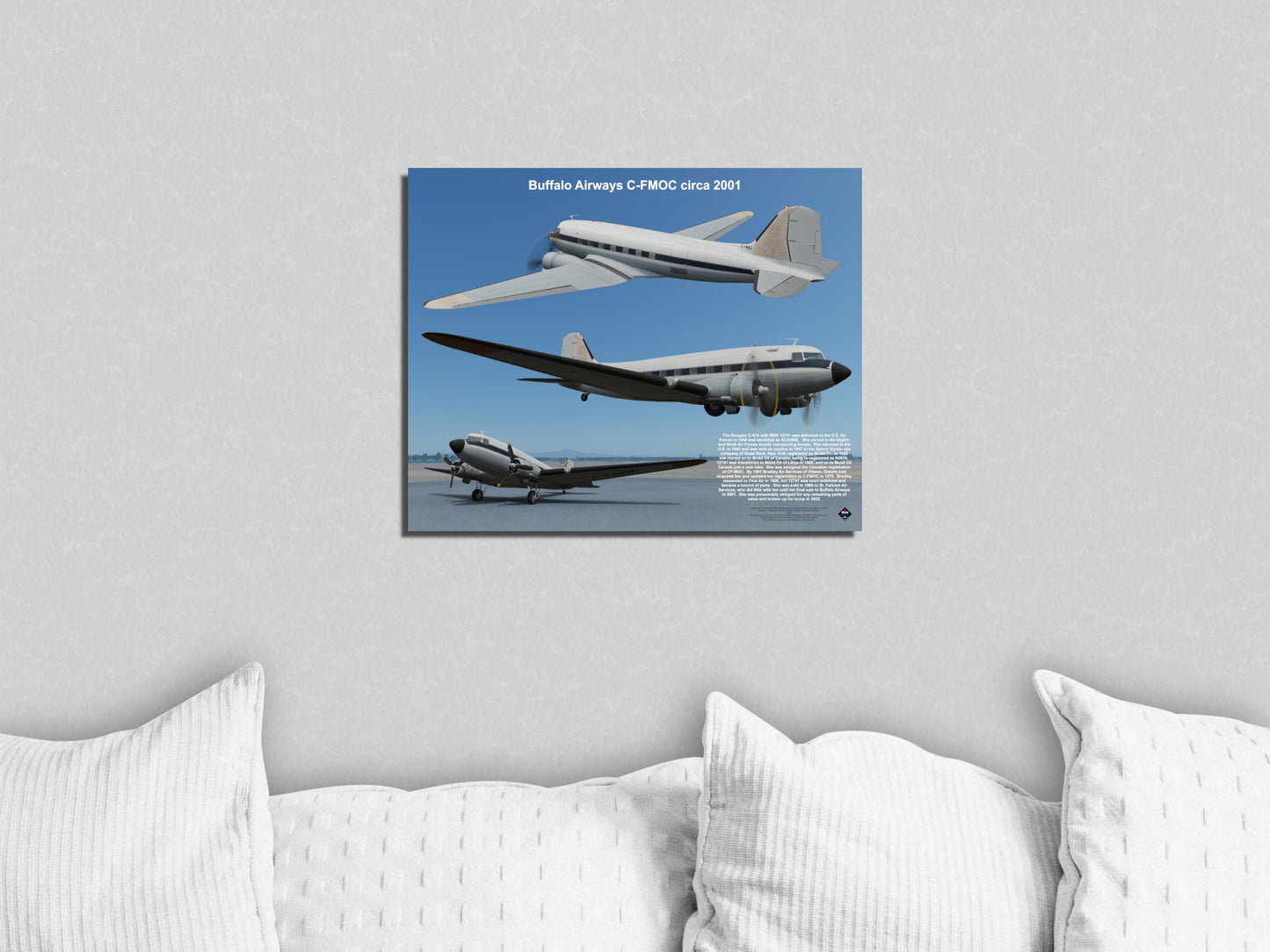 Design 1 (20" x 16") Douglas DC-3 12741 Buffalo Airways C-FMOC 2001