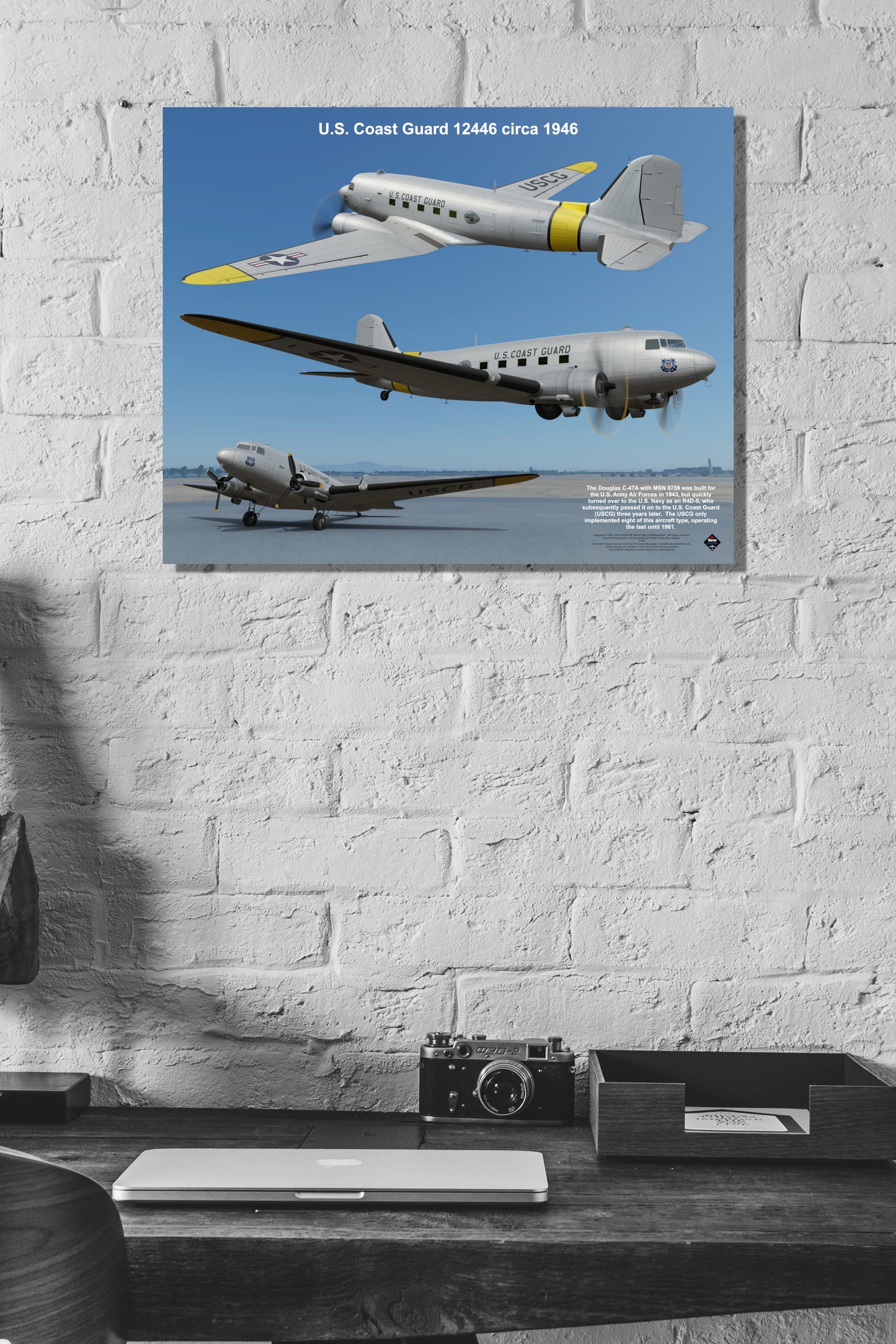 Design 1 (20" x 16") Douglas R4D 9759 U.S. Coast Guard 12446 1946