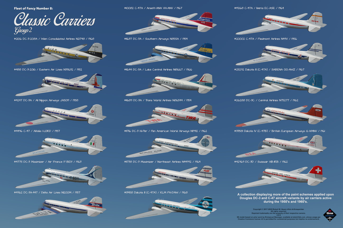Design 4a (36" x 24") Fleet of Fancy Number 8: Classic Carriers Group 2