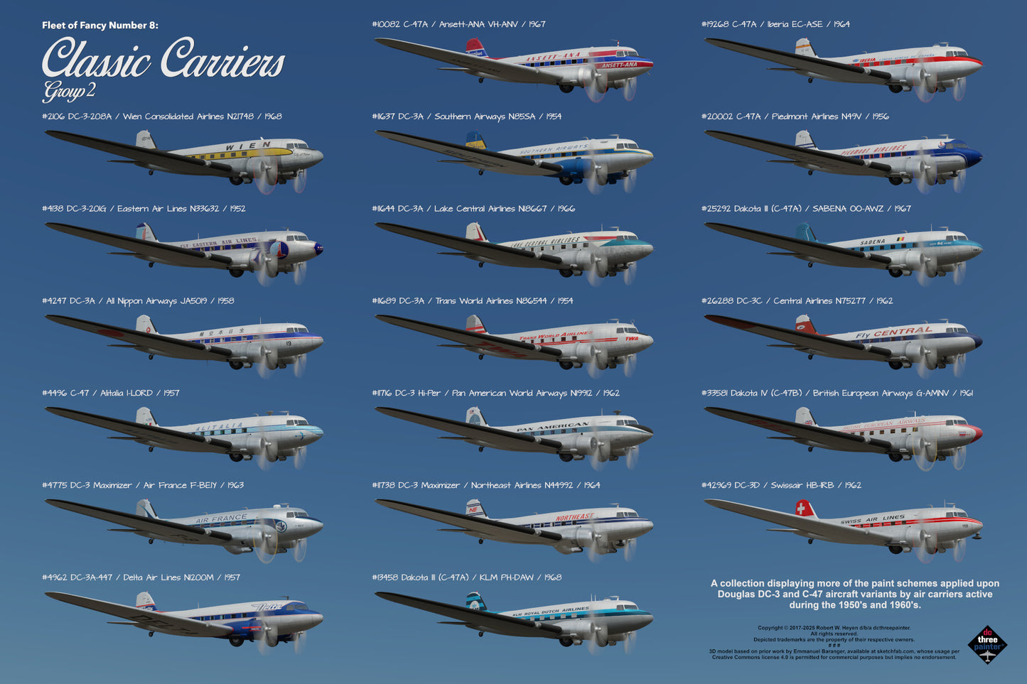 Design 4c (36" x 24") Fleet of Fancy Number 8: Classic Carriers Group 2