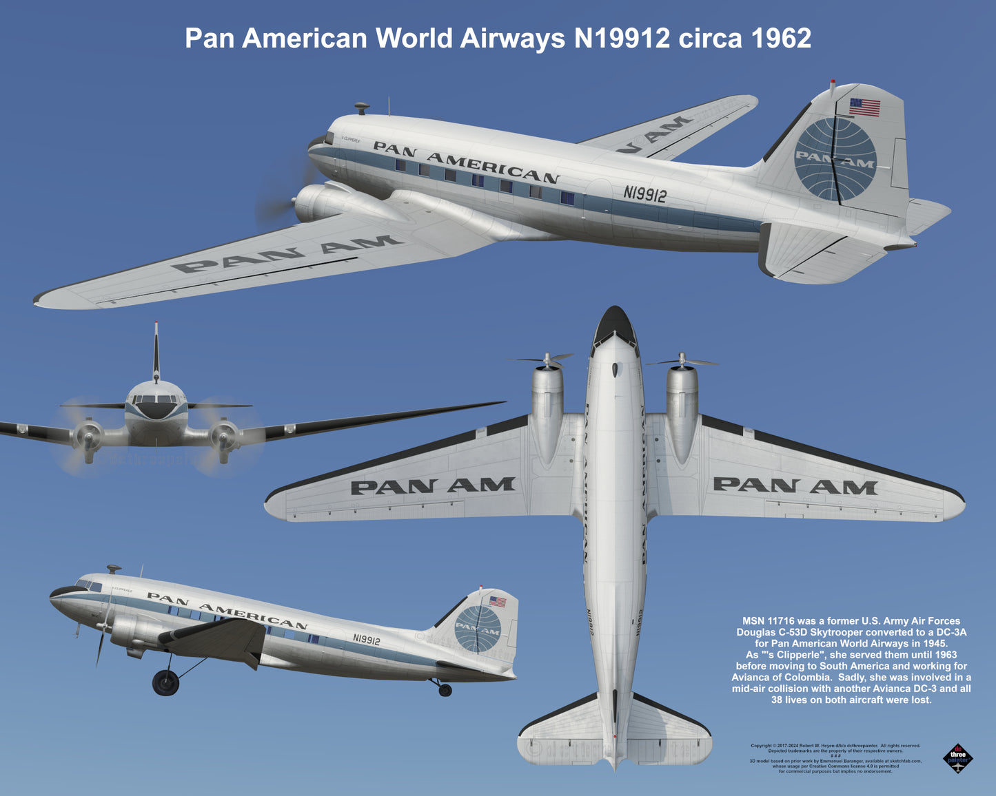Design 2 (20" x 16") Fleet of Fancy Number 8: Classic Carriers Group 2 - Set of 19 Prints