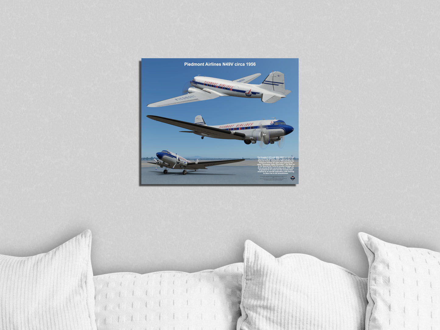 Design 1 (20" x 16") Douglas C-47 20002 Piedmont Airlines N49V 1956