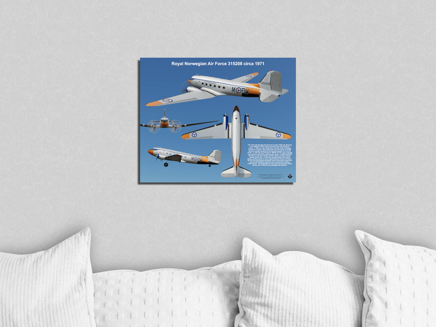 Design 2 (20" x 16") Douglas C-47 19674 Royal Norwegian Air Force 315208 1971