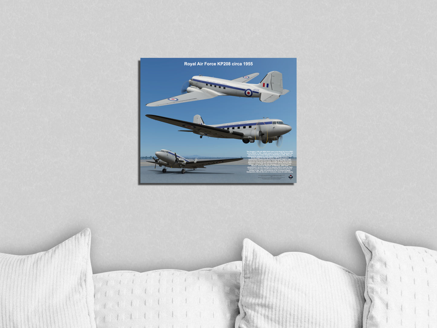 Design 1 (20" x 16") Douglas Dakota 33419 Royal Air Force KP208 1955
