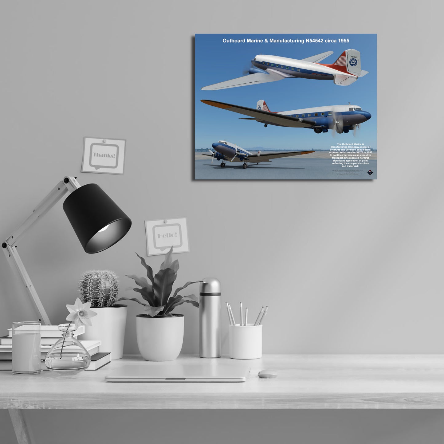 Design 1 (20" x 16") Douglas DC-3 34378 Outboard Marine & Manufacturing N54542 1955