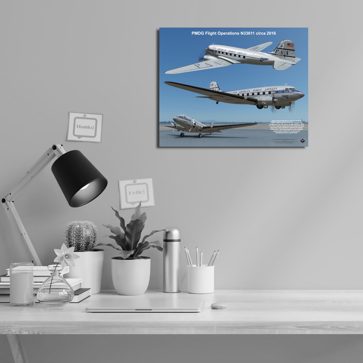 Design 1 (20" x 16") Douglas DC-3 34378 PMDG Flight Operations N33611 2016