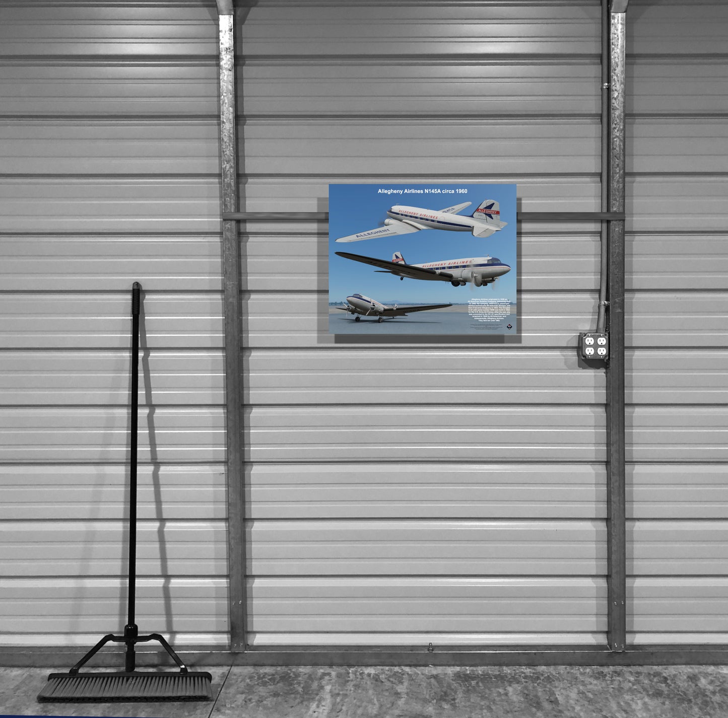 Design 1 (20" x 16") Douglas DC-3 6098 Allegheny Airlines N145A 1960