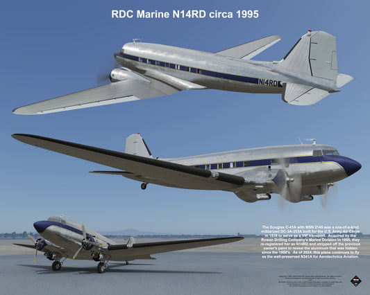 Design 1 (20" x 16") Douglas DC-3 2145 RDC Marine N14RD 1995