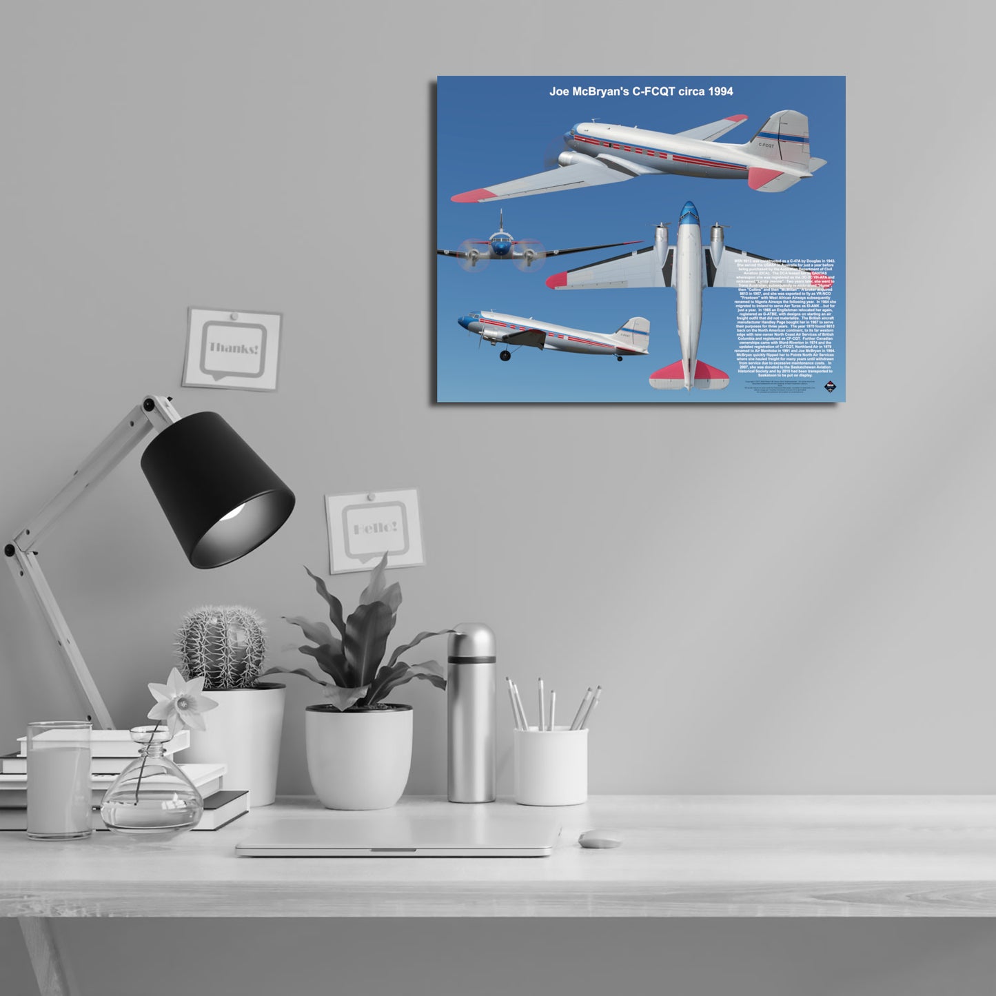 Design 2 (20" x 16") Douglas DC-3 9813 Joe McBryan C-FCQT 1994