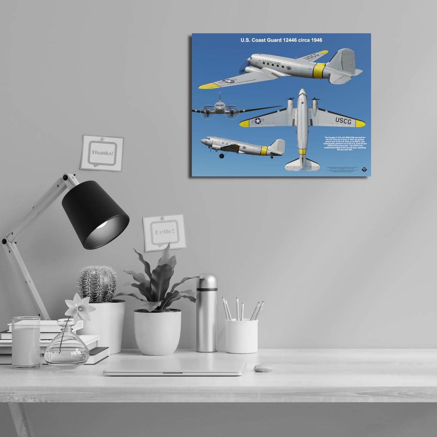 Design 2 (20" x 16") Douglas R4D 9759 U.S. Coast Guard 12446 1946