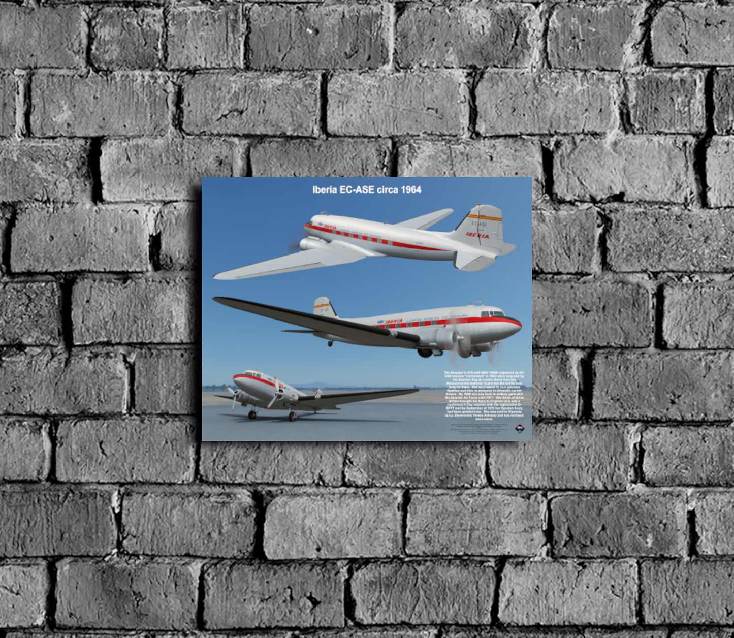 Design 1 (20" x 16") Douglas C-47 19268 Iberia EC-ASE 1964