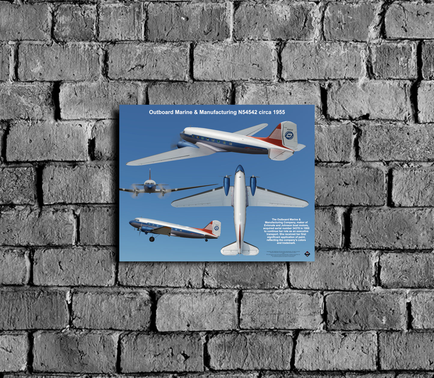 Design 2 (20" x 16") Douglas DC-3 34378 Outboard Marine & Manufacturing N54542 1955