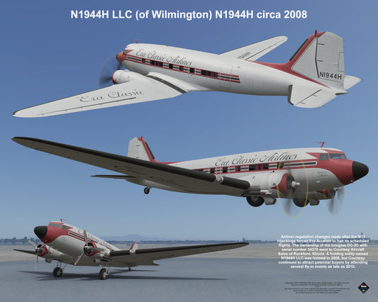 Design 1 (20" x 16") Douglas DC-3 34378 N1944H LLC (of Wilmington) N1944H 2008