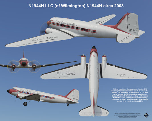 Design 2 (20" x 16") Douglas DC-3 34378 N1944H LLC (of Wilmington) N1944H 2008