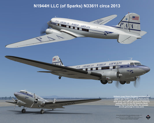 Design 1 (20" x 16") Douglas DC-3 34378 N1944H LLC (of Sparks) N33611 2013