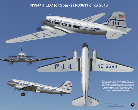 Design 2 (20" x 16") Douglas DC-3 34378 N1944H LLC (of Sparks) N33611 2013