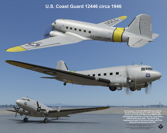Design 1 (20" x 16") Douglas R4D 9759 U.S. Coast Guard 12446 1946