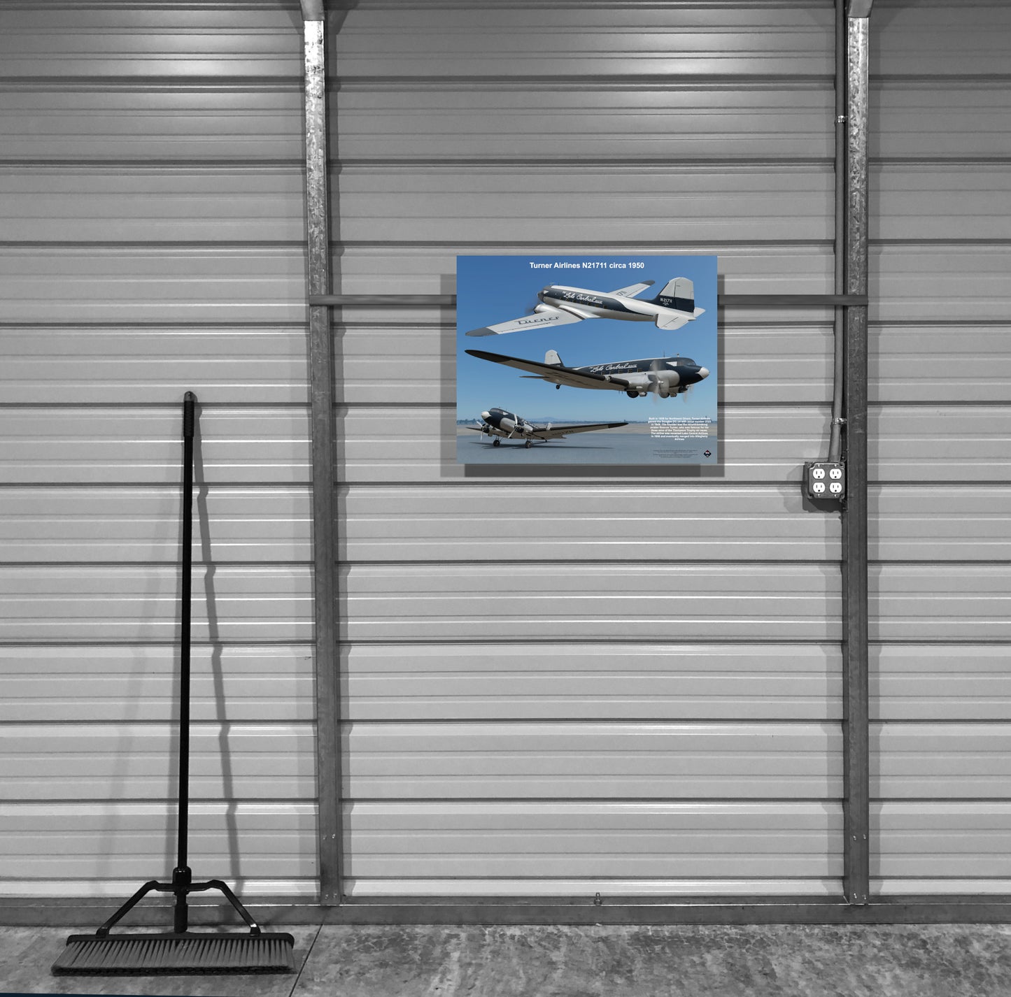Design 1 (20" x 16") Douglas DC-3 2123 Turner Airlines N21711 1950